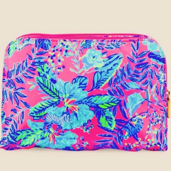 Lilly Pulitzer Thompson Clutch Pouch Bag - Pink Isle Lil Earned Stripes New NWT - Picture 8 of 11